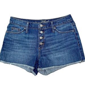 Universal Thread Women's Size 4/27R Blue Cutoff High Rise Shortie Denim Shorts